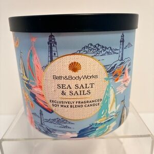 Bath & Body Works Sea Salt & Snails 3 Wick Soy Wax Blend Candle New